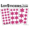 47 Stickers Fleurs 6CM à 3CM - 6 Petales - Autocollant décoration