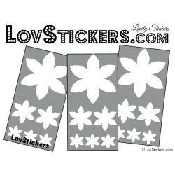 18 Stickers Fleurs 10CM à 3CM - Autocollant décoration Fleur