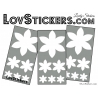 18 Stickers Fleurs 10CM à 3CM - Autocollant décoration Fleur