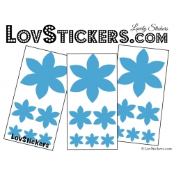 18 Stickers Fleurs 10CM à 3CM - Autocollant décoration Fleur