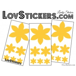 18 Stickers Fleurs 10CM à 3CM - Autocollant décoration Fleur