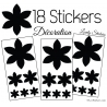 18 Stickers Fleurs 10CM à 3CM - Autocollant décoration Fleur