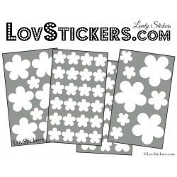 54 Fleurs Stickers - Autocollant decoration modèle fleur No2b