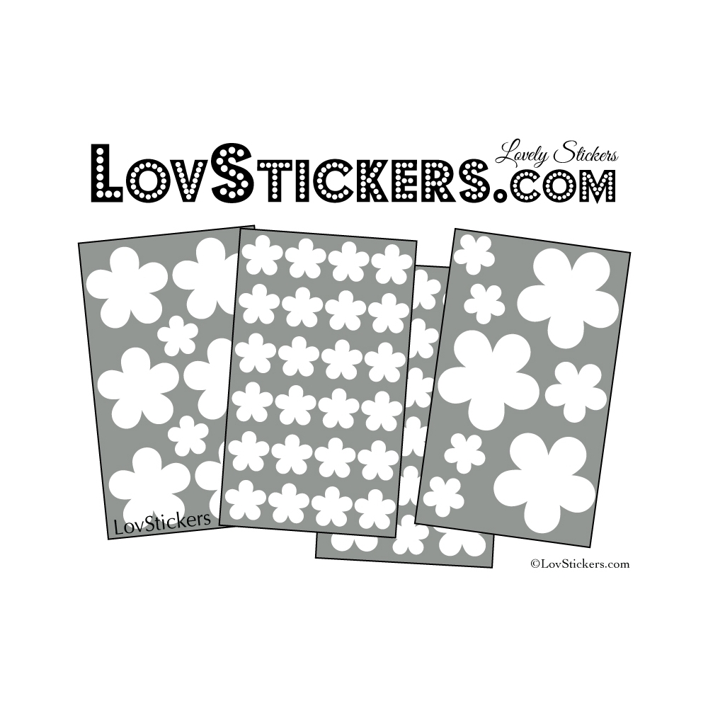 54 Fleurs Stickers - Autocollant decoration modèle fleur No2b