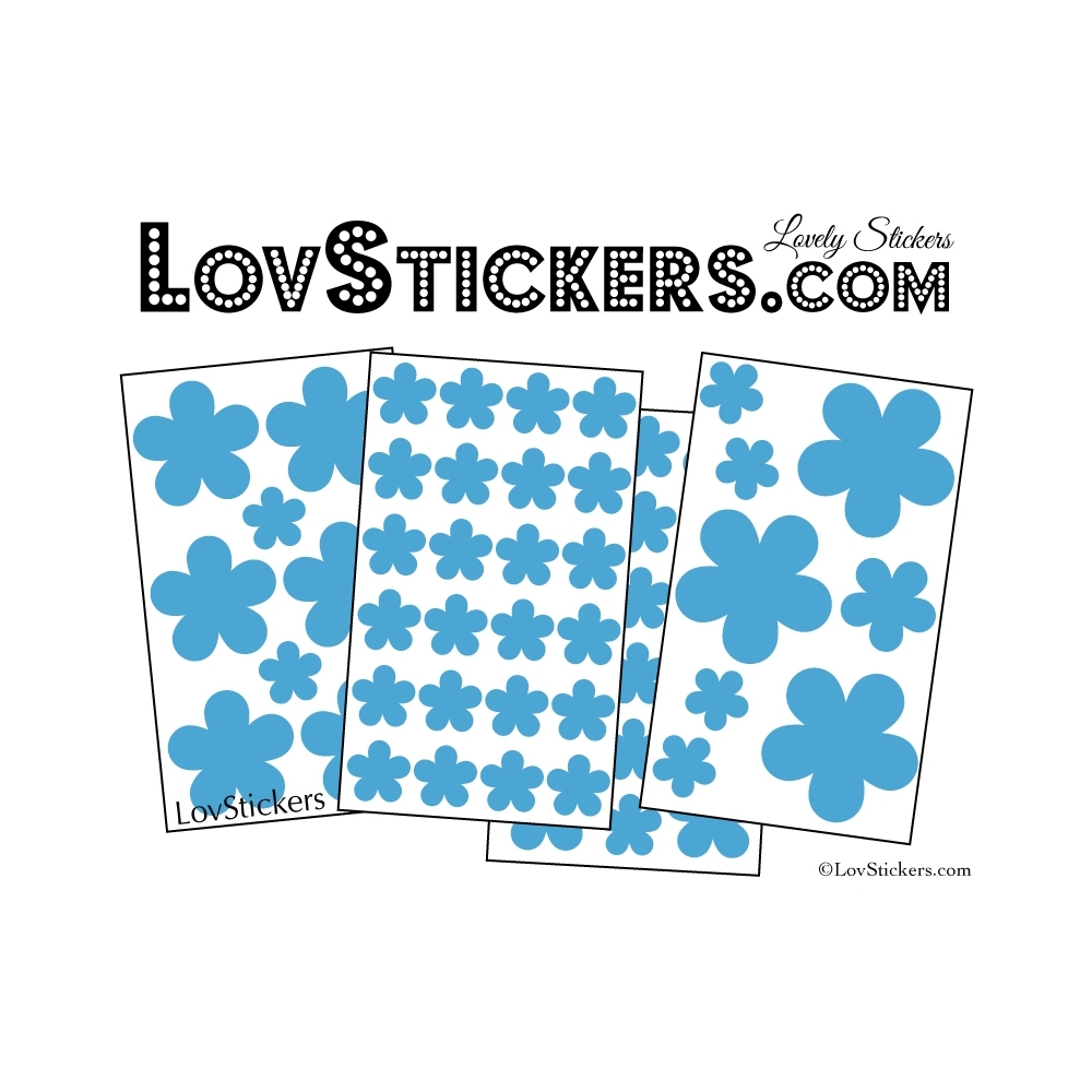 54 Fleurs Stickers - Autocollant decoration modèle fleur No2b