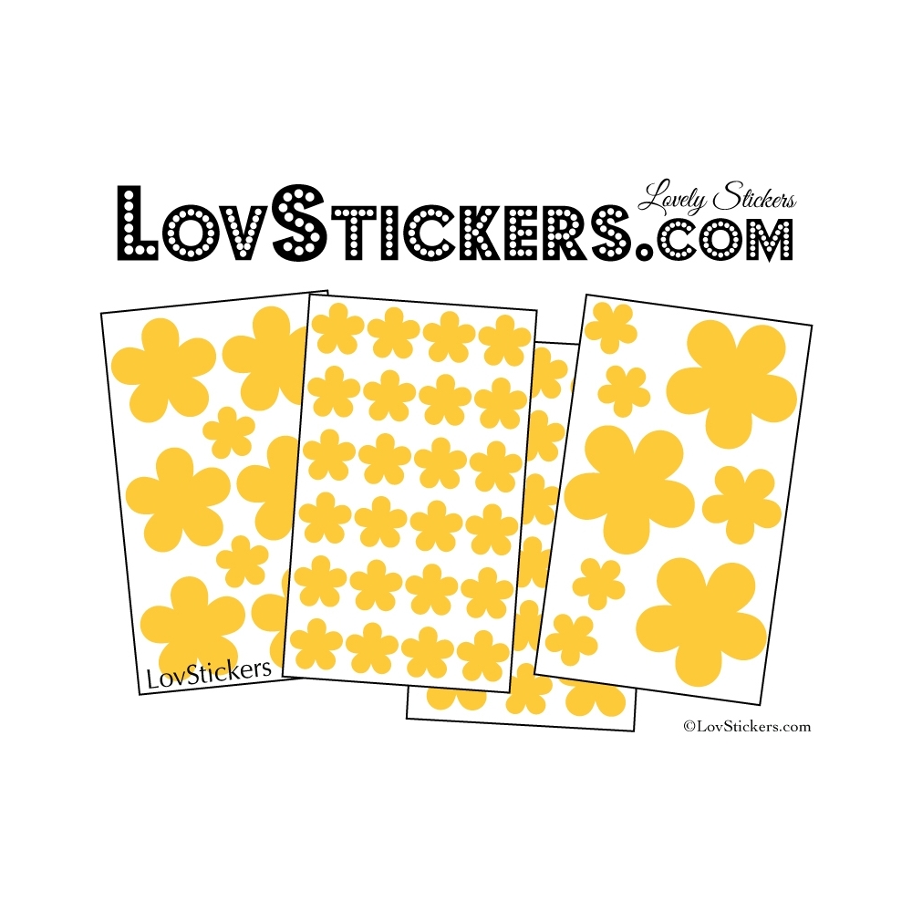 54 Fleurs Stickers - Autocollant decoration modèle fleur No2b