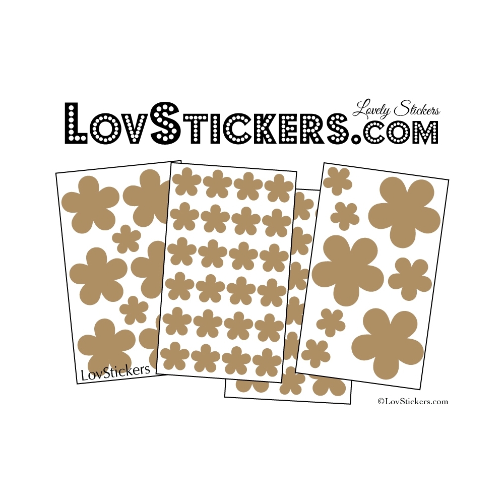 54 Fleurs Stickers - Autocollant decoration modèle fleur No2b