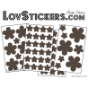 54 Fleurs Stickers - Autocollant decoration modèle fleur No2b