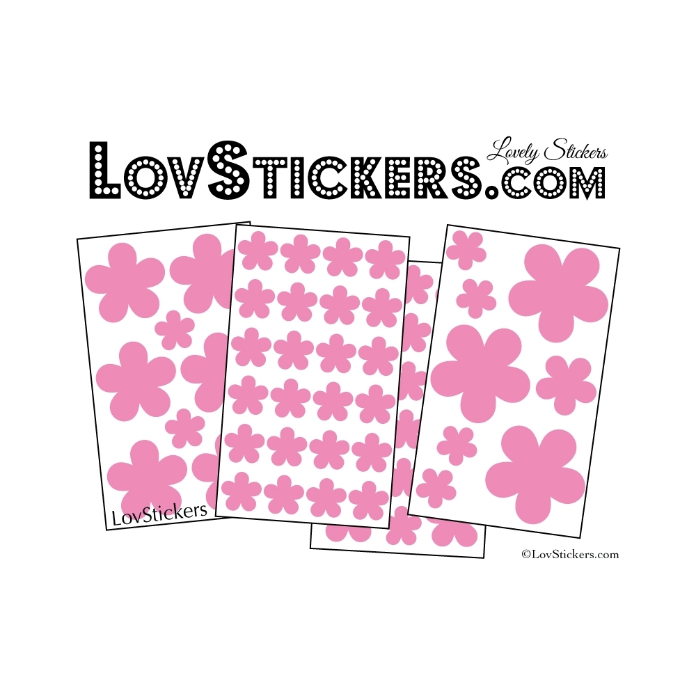 54 Fleurs Stickers - Autocollant decoration modèle fleur No2b