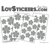 29 Stickers Fleurs 5CM 4CM 3CM - Autocollant Fleur pétale coeur