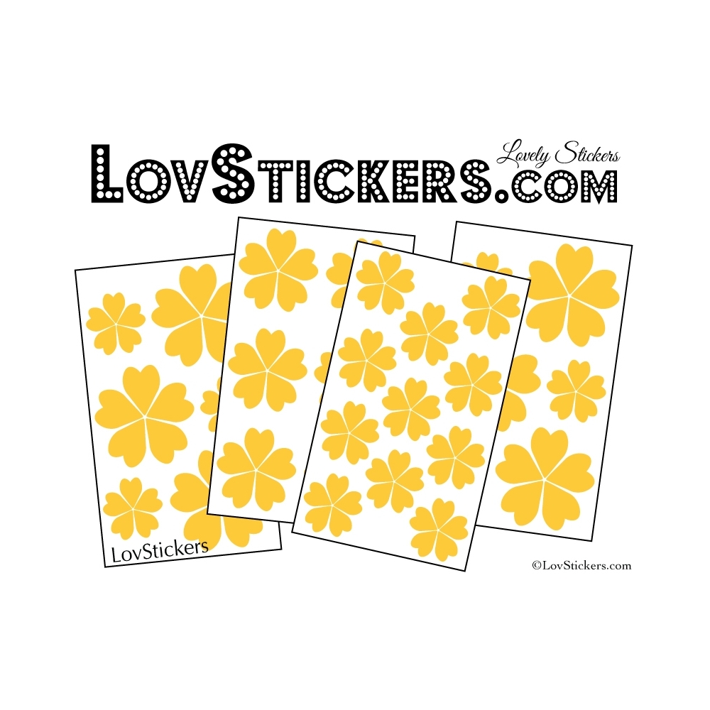 29 Stickers Fleurs 5CM 4CM 3CM - Autocollant Fleur pétale coeur