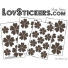 29 Stickers Fleurs 5CM 4CM 3CM - Autocollant Fleur pétale coeur