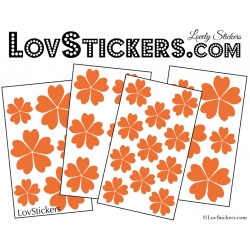 29 Stickers Fleurs 5CM 4CM 3CM - Autocollant Fleur pétale coeur