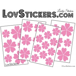 29 Stickers Fleurs 5CM 4CM 3CM - Autocollant Fleur pétale coeur