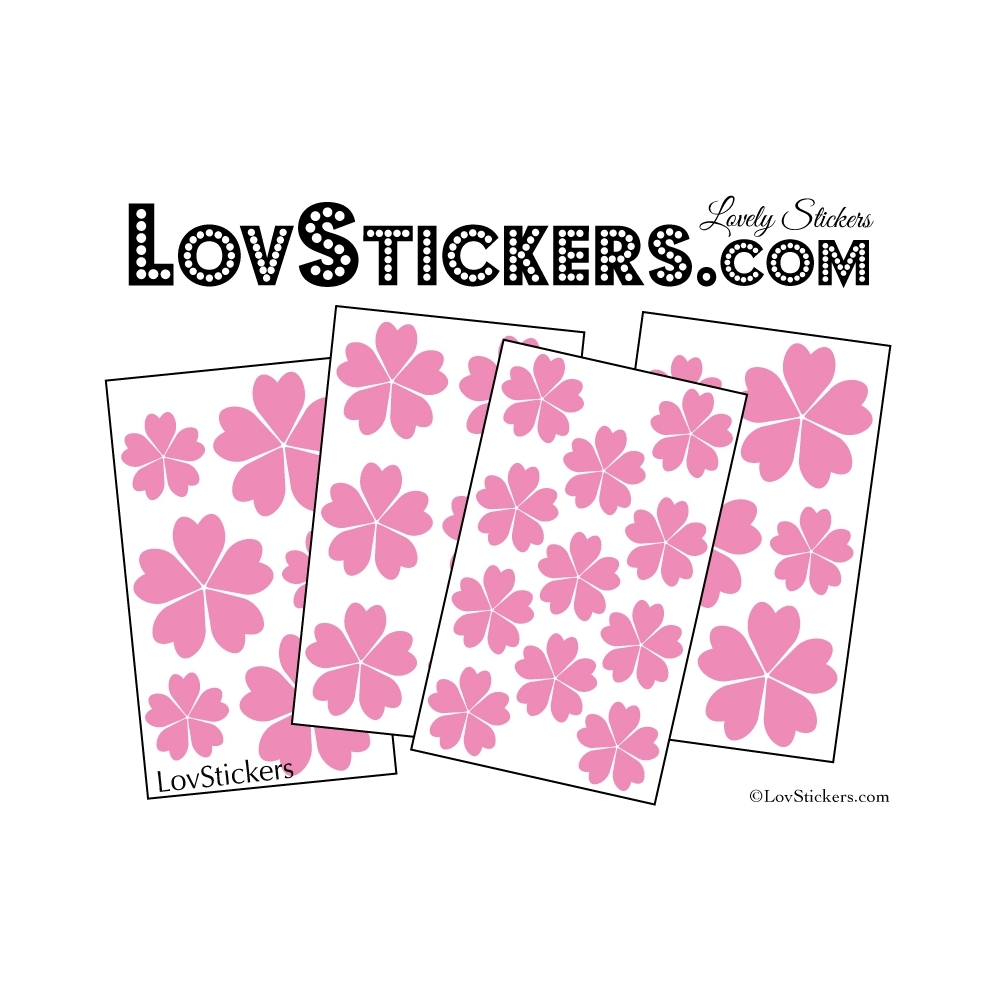 29 Stickers Fleurs 5CM 4CM 3CM - Autocollant Fleur pétale coeur