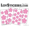 29 Stickers Fleurs 5CM 4CM 3CM - Autocollant Fleur pétale coeur