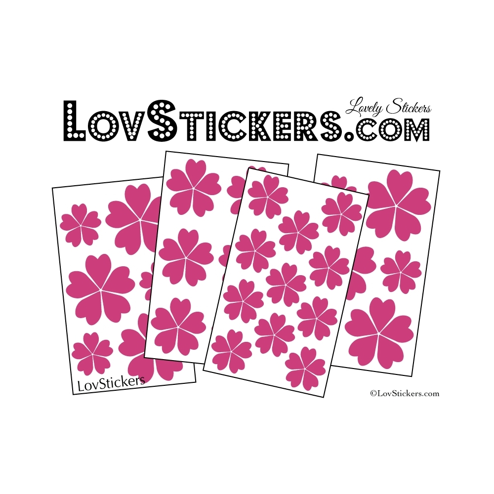 29 Stickers Fleurs 5CM 4CM 3CM - Autocollant Fleur pétale coeur