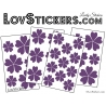 29 Stickers Fleurs 5CM 4CM 3CM - Autocollant Fleur pétale coeur