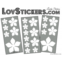 22 Stickers Fleurs 8CM 5CM 3CM  - Vinyle Autocollant decoration