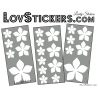 22 Stickers Fleurs 8CM 5CM 3CM  - Vinyle Autocollant decoration