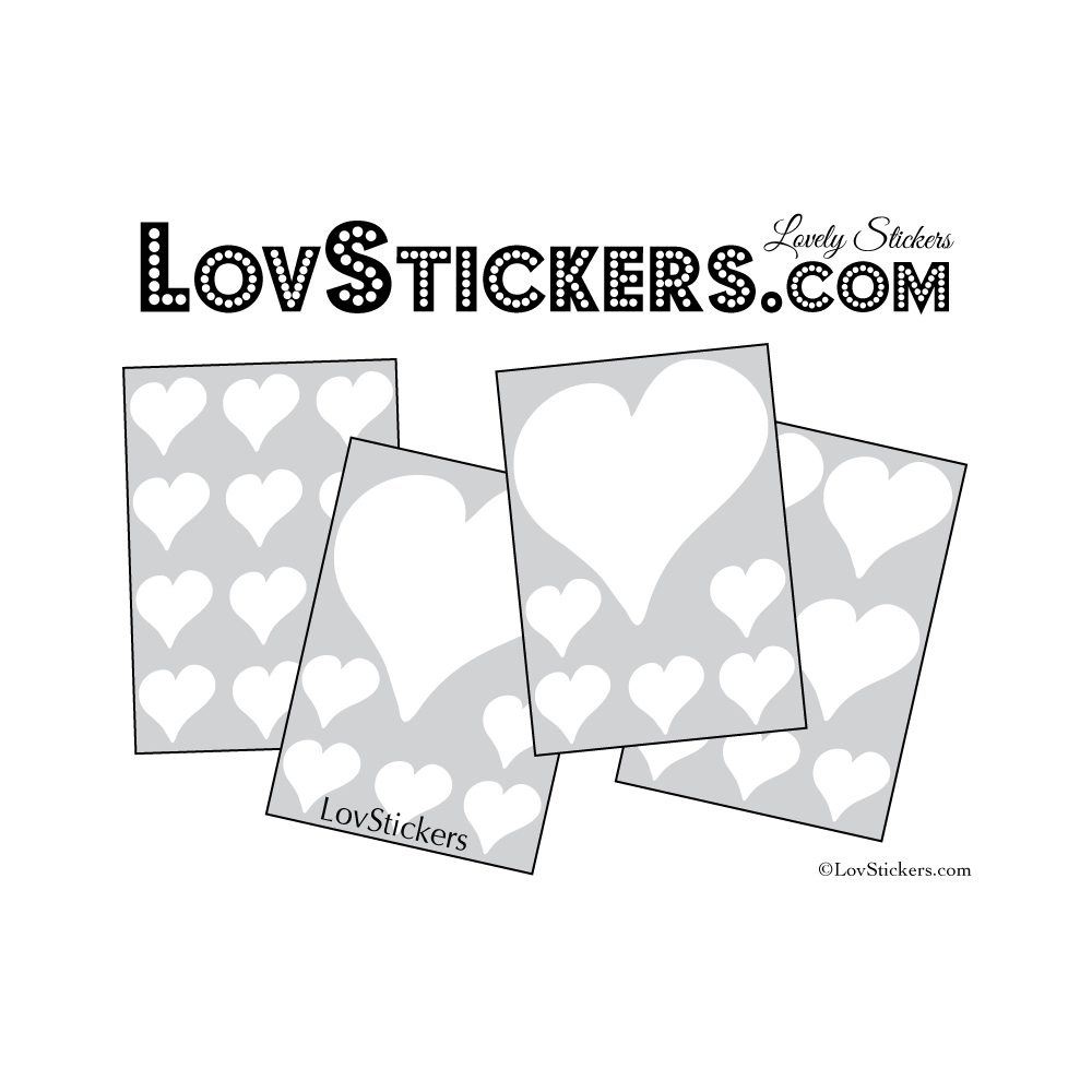 31 Stickers Coeurs  10CM 5CM 3CM - Autocollant décoration