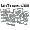 31 Stickers Coeurs 10CM 5CM 3CM - Autocollant décoration Coeurs Creux