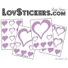 31 Stickers Coeurs 10CM 5CM 3CM - Autocollant décoration Coeurs Creux