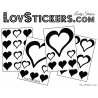 31 Stickers Coeurs 10CM 5CM 3CM - Autocollant décoration Coeurs Creux