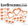 31 Stickers Coeurs 10CM 5CM 3CM - Autocollant décoration Coeurs Creux