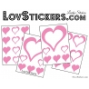 31 Stickers Coeurs 10CM 5CM 3CM - Autocollant décoration Coeurs Creux