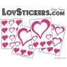 31 Stickers Coeurs 10CM 5CM 3CM - Autocollant décoration Coeurs Creux