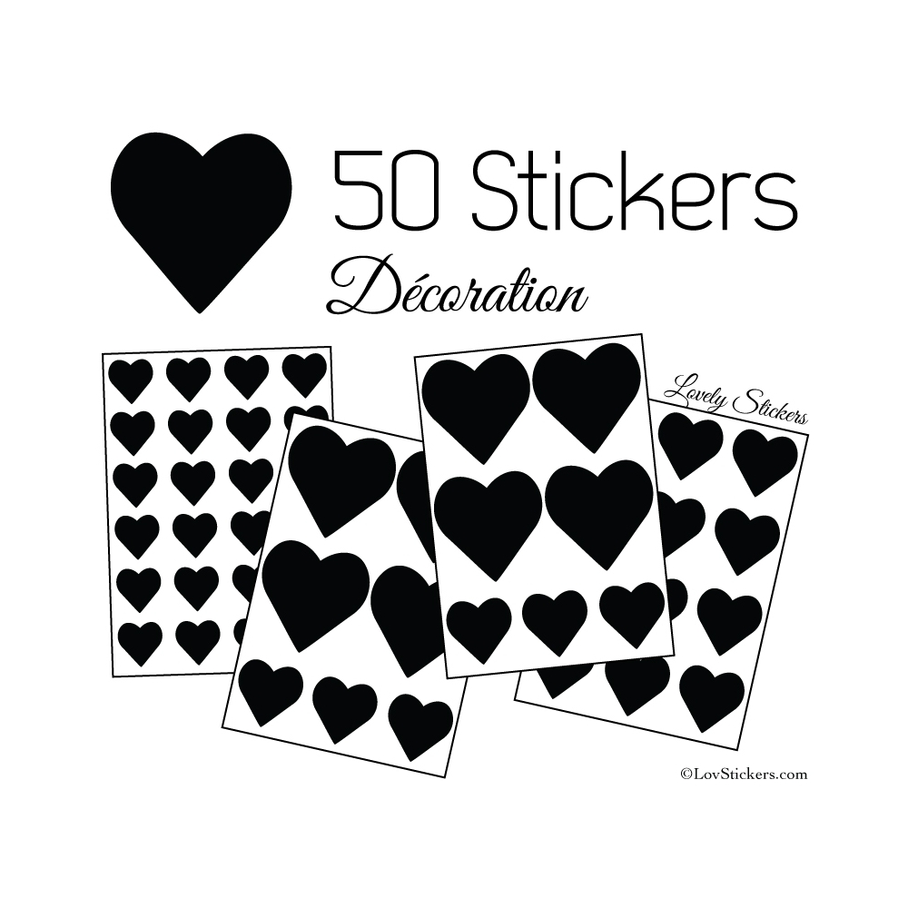 Stickers coeur de decoration Vinyle adhesif autocollant