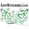 40 Stickers Coeurs  8CM à 2CM - Autocollant Vinyle de décoration Pop Art