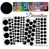 116 Stickers Ronds Mixte - Autocollant Décoration Intérieur