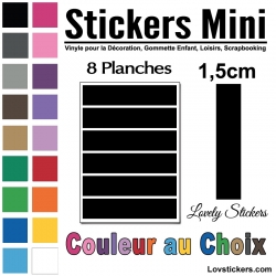 48 Stickers Ligne 1,5cm - Décoration Gommette Loisirs - Vinyle Repositionnable