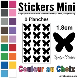 120 Stickers Papillon 1,8cm - Décoration Gommette Loisirs - Vinyle Repositionnable