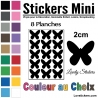 120 Stickers Papillon 2cm - Décoration Gommette Loisirs - Vinyle Repositionnable