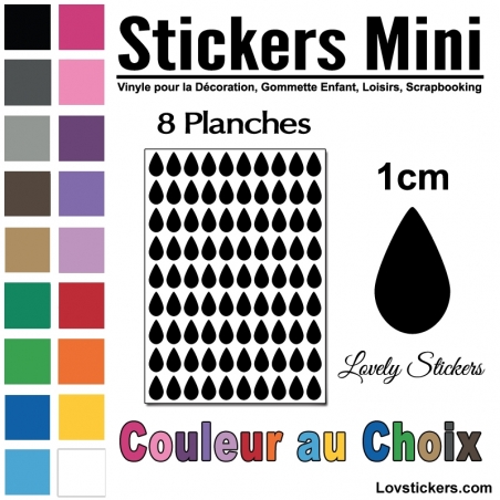 720 Stickers Goutte d'eau 1cm - Décoration Gommette Loisirs - Vinyle Repositionnable 720 Stickers Goutte d'eau 1cm - Décoration Gommette Loisirs - Vinyle Repositionnable