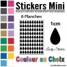 720 Stickers Goutte d'eau 1cm - Décoration Gommette Loisirs - Vinyle Repositionnable