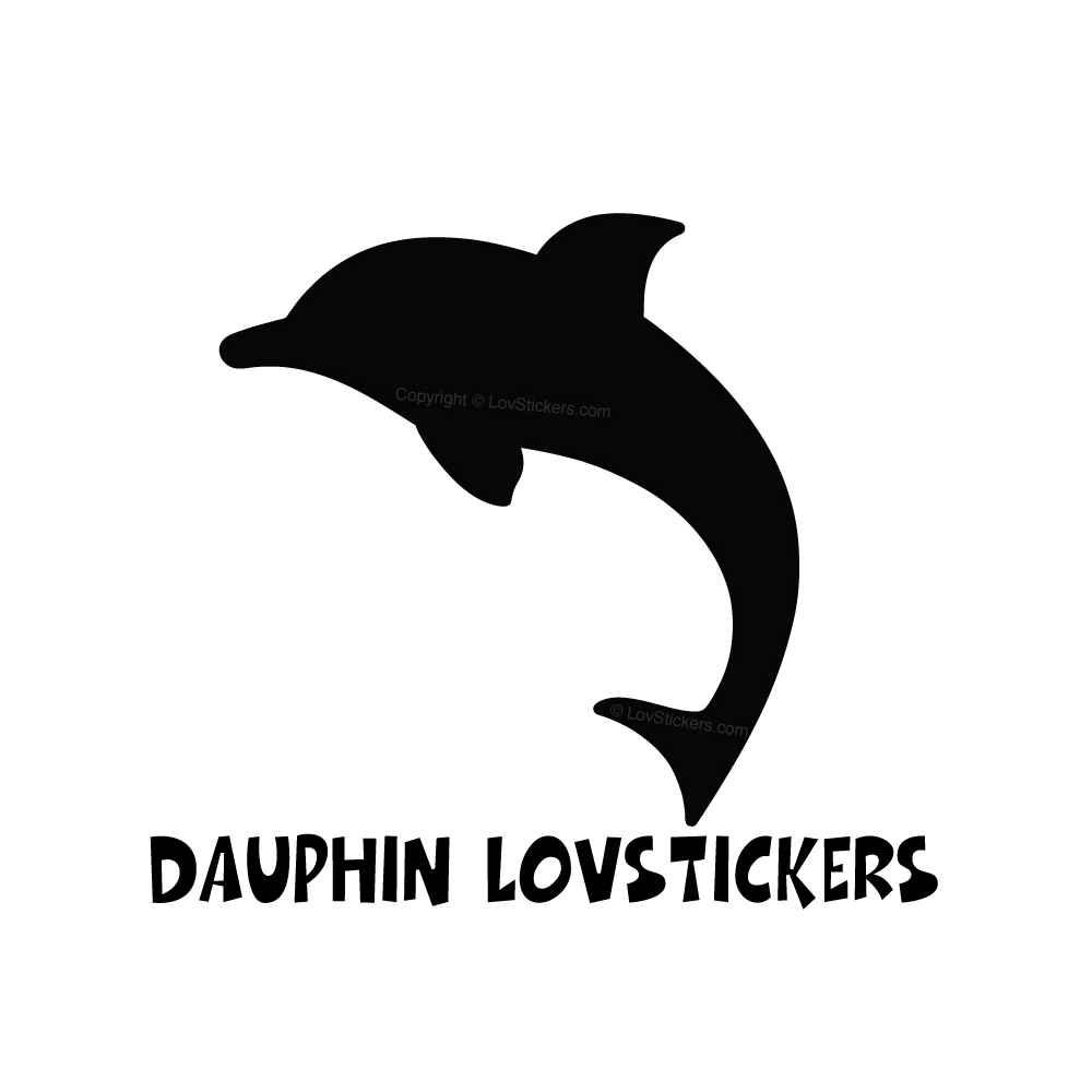 4 Stickers Dauphin 14cm - Deco auto voiture 4 Stickers Dauphin 14cm - Deco auto voiture