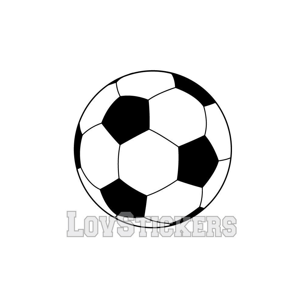 Stickers Ballon de Football - 9,90 € Couleur Interieur Noir