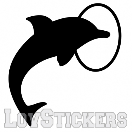 Stickers Dauphin dans cerceau - Décoration intérieur en Vinyle - Nombreux coloris