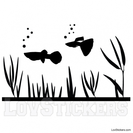Stickers poisson Guppy - Décoration intérieur en Vinyle - Nombreux coloris Stickers poisson Guppy - Décoration intérieur en Vinyle - Nombreux coloris