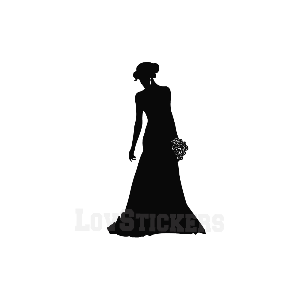 Stickers Femme en robe de mariée - Décoration intérieur en Vinyle - Nombreux coloris