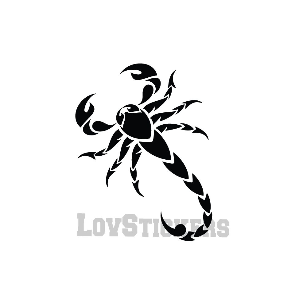 Stickers d'un Scorpion Tribal Tatouage - Décoration intérieur en Vinyle - Nombreux coloris Autocollant pas cher