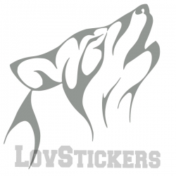 Stickers d'un Loup Hurlant - Tatouage Loup TribalDécoration intérieur en Vinyle - Nombreux coloris