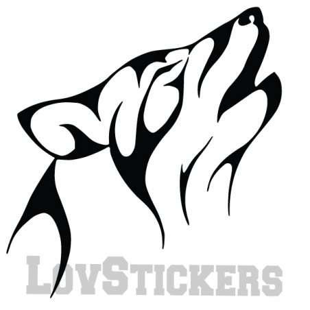 Stickers d'un Loup Hurlant - Tatouage Loup TribalDécoration intérieur en Vinyle - Nombreux coloris Stickers d'un Loup Hurlant - Tatouage Loup TribalDécoration intérieur en Vinyle - Nombreux coloris