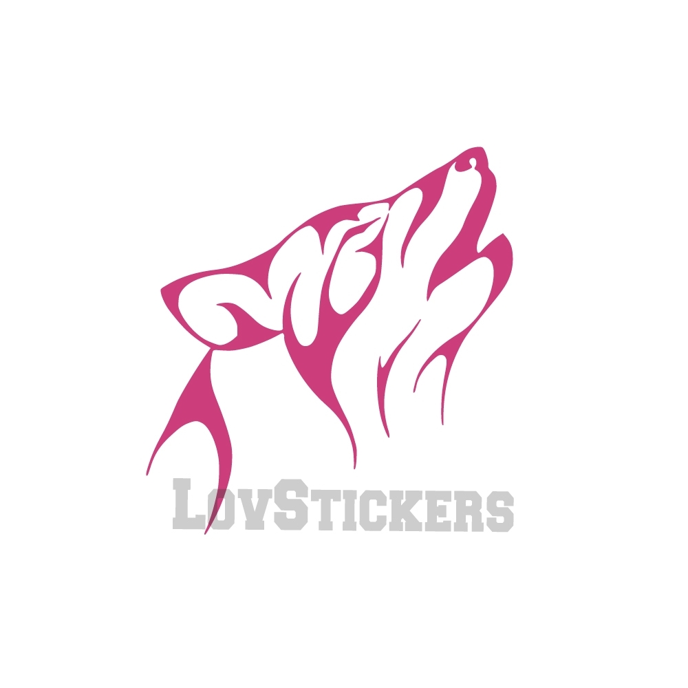 Stickers d'un Loup Hurlant - Tatouage Loup TribalDécoration intérieur en Vinyle - Nombreux coloris
