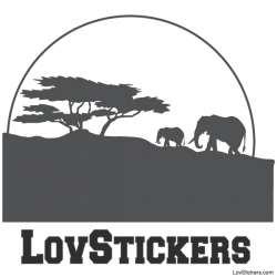 Stickers Paysage Africain Savane - Décoration intérieur en Vinyle - Nombreux coloris