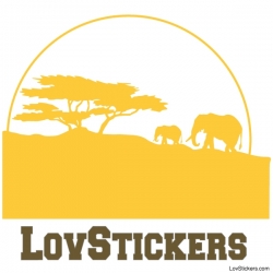 Stickers Paysage Africain Savane - Décoration intérieur en Vinyle - Nombreux coloris